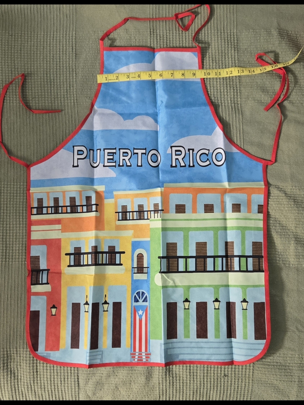 Puerto Rico Colorful Buildings Apron - Bright Multicolor - Picture 9 of 9